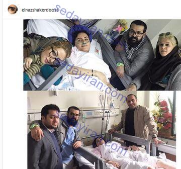 یک روحانی به عیادت الناز شاکردوست رفت
