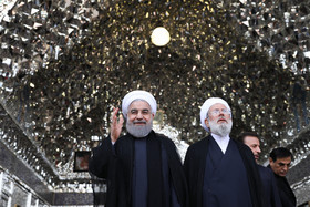 (تصاویر)-حضورحسن روحانی درمراسم عزاداری روزعاشورا-حرم عبدالعظیم حسنی