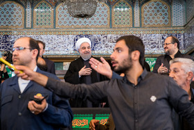 (تصاویر)-حضورحسن روحانی درمراسم عزاداری روزعاشورا-حرم عبدالعظیم حسنی