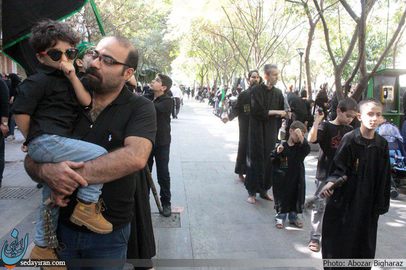 (تصاویر)-مراسم عزاداری درچهارراه گلوبندک تهران