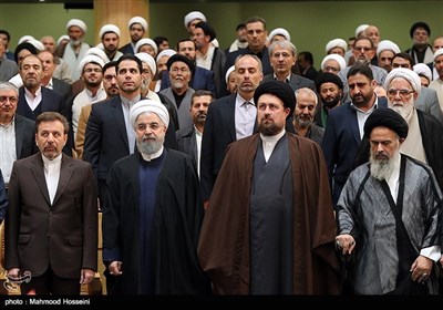 (تصاویر)-حضور حسن روحانی در همایش بزرگداشت چهلمین سالگرد شهادت آیت الله مصطفی خمینی