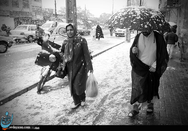 (تصاویر) بارش برف در همدان