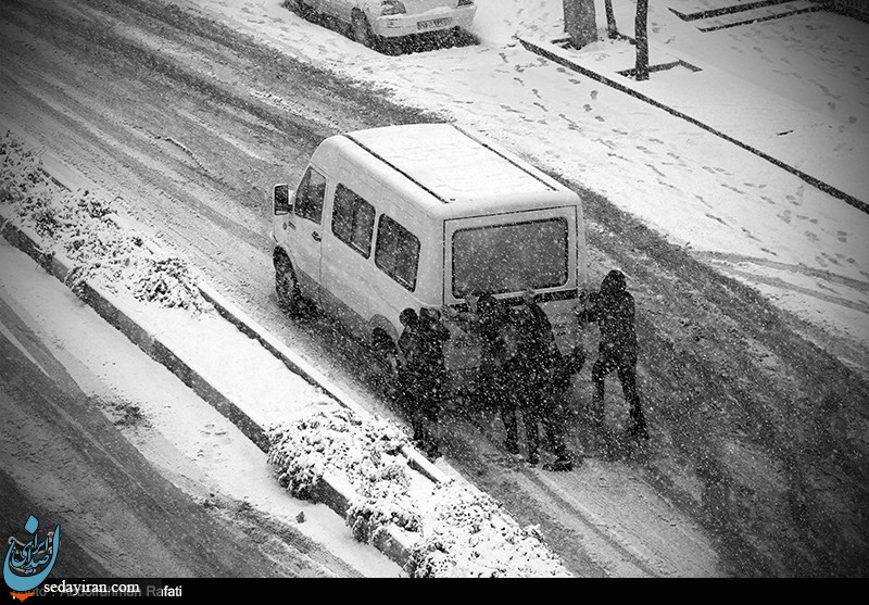 (تصاویر) بارش برف در همدان