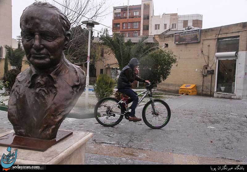 (تصاویر) بارش تگرگ و برف در تهران