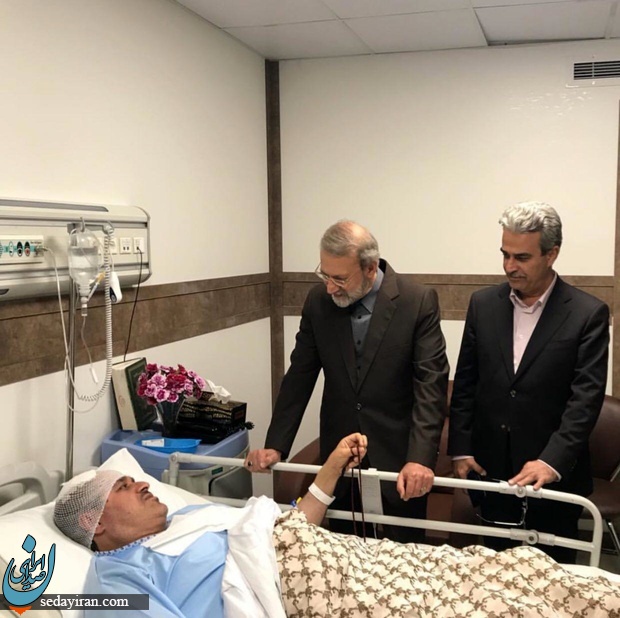 رئیس مجلس به عیادت تاجگردون رفت + (تصویر)
