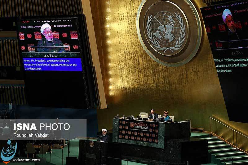 (تصاویر) سخنرانی روحانی در اجلاس صلح در مقر سازمان ملل