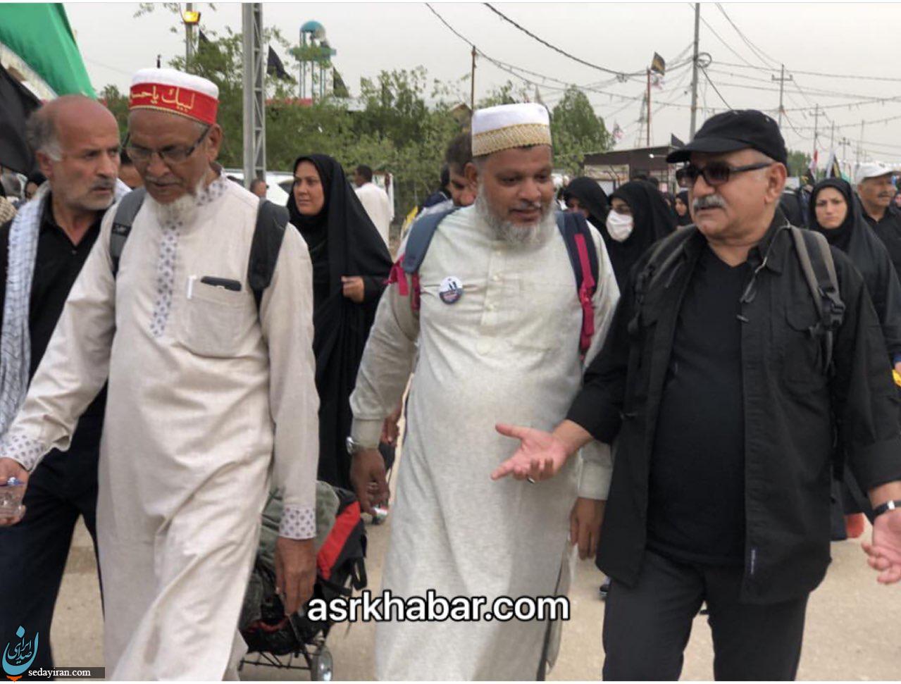 (تصویر)حضور پرویز پرستویی در پیاده روی اربعین در عراق