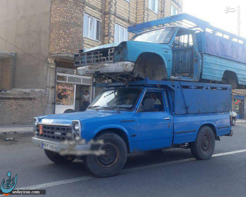 (تصویر) حمل نیسان با نیسان آبی