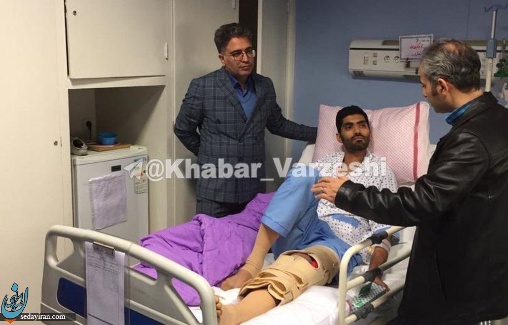 (تصویر) مدافع پرسپولیس پس از جراحی
