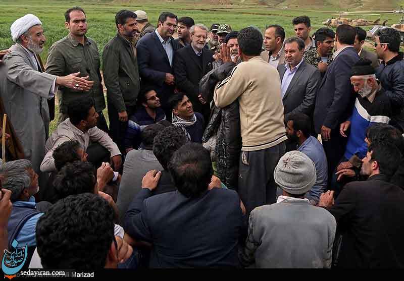(تصاویر) بازدید رئیس مجلس شورای اسلامی از مناطق سیل زده لرستان