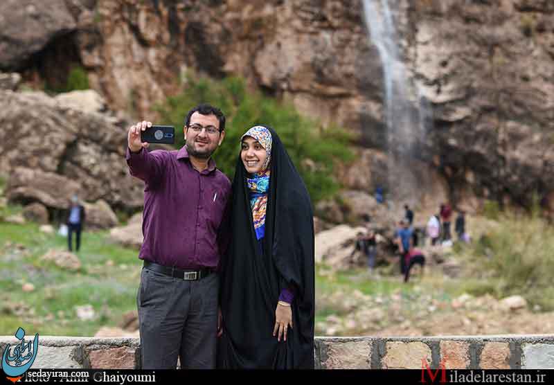 (تصاویر) حال و هوای بارانی آبشار اندیشه شهرستان لارستان