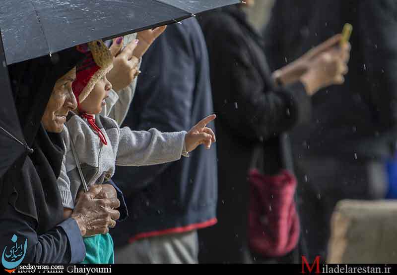 (تصاویر) حال و هوای بارانی آبشار اندیشه شهرستان لارستان