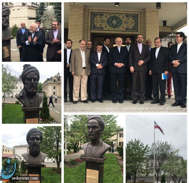 (تصویر) پرده برداری ظریف از سردیس مشاهیر ایرانی در مسکو