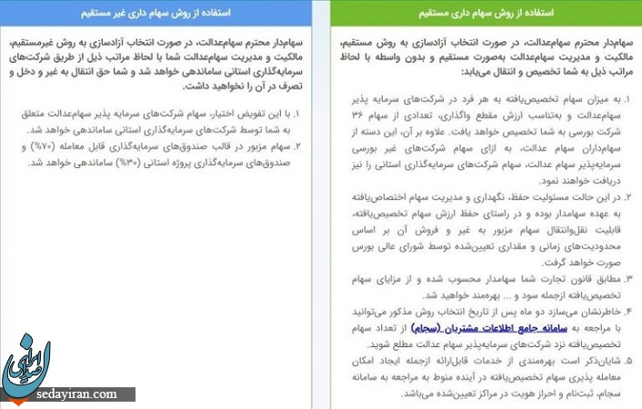 چگونگی آزادسازی سهام عدالت
