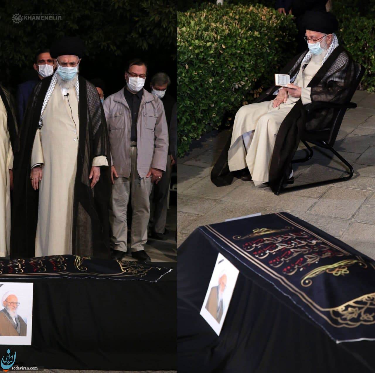 اقامه نماز آیت الله خامنه ای بر پیکر علامه آملی