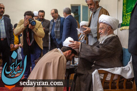 (تصاویر) مراسم عمامه گذاری طلاب در روز میلاد علی(ع) در قم