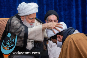 (تصاویر) مراسم عمامه گذاری طلاب در روز میلاد علی(ع) در قم