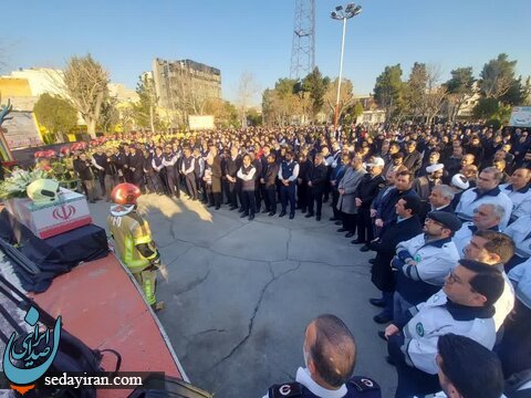 (تصاویر) تشییع پیکر آتش نشان شهید قریب رضا دارابی در محله چیذر