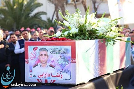 (تصاویر) تشییع پیکر آتش نشان شهید قریب رضا دارابی در محله چیذر