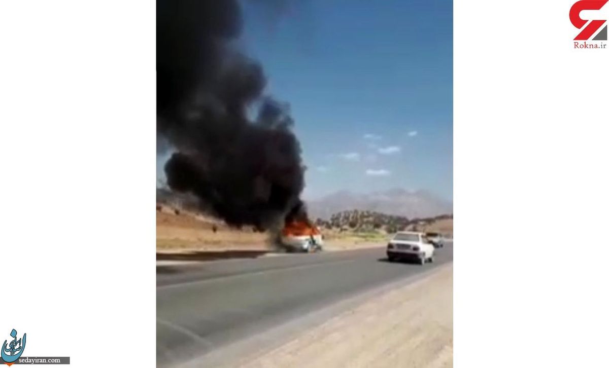 به آتش کشیدن ماشین پلیس در چهار محال بختیاری شلیک پلیس فوت یک نفر