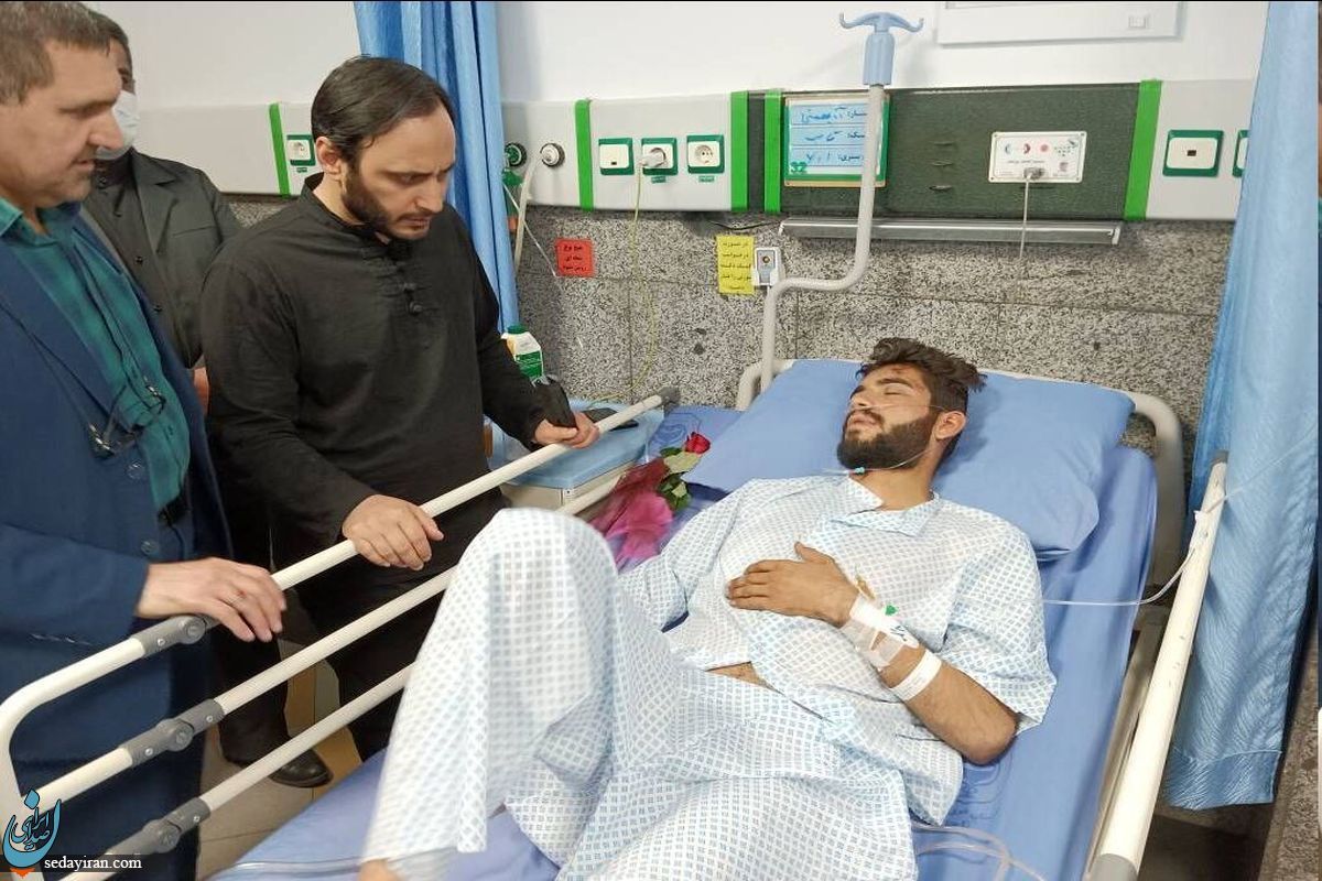 بهادری جهرمی به عیادت مجروحان اغتشاشات رفت