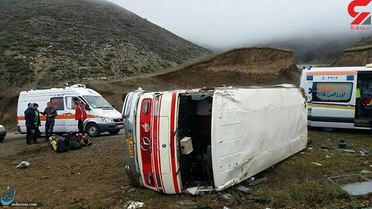 واژگونی هولناک مینی بوس مسافربری در جاده ورامین ۲۰ نفر مصدوم شدند