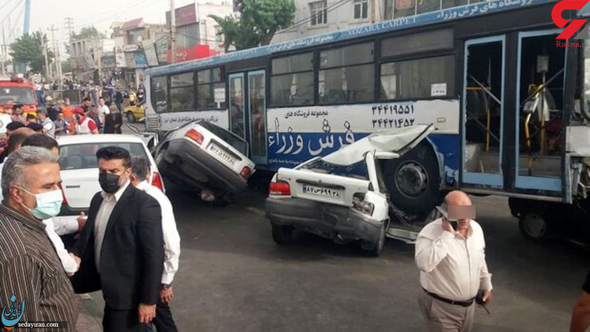 تصادف هولناک اتوبوس با 2 خودرو در جاده ساوه شمار مصدومان اعلام شد