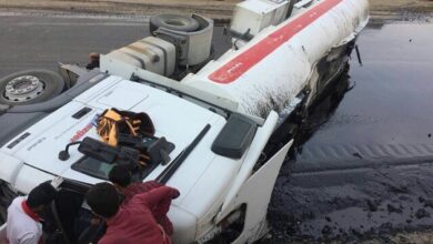 واژگونی ۴ نفتکش در محورهای خوزستان از شب گذشته تاکنون