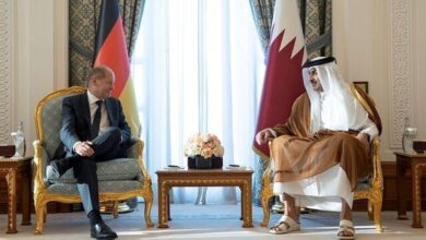گفتگوی امیر قطر و صدر اعظم آلمان درباره آتشبس غزه