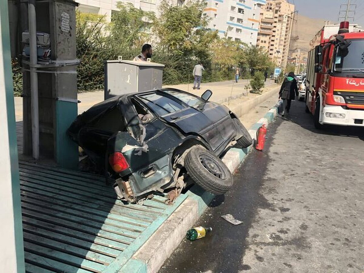 جزییات تصادف زنجیرهای 14 خودرو در غرب تهران (+عکس)