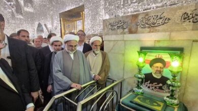 حضور عارف بر مزار شهید آیت‌الله رئیسی (+عکس)