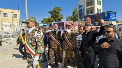 تشییع و خاکسپاری پیکر شهید عوض آزموده در شیراز