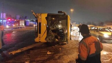 تصادف اتوبوس و کامیونت در کرمان با ۸ مصدوم