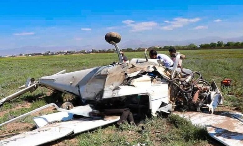 سقوط بالگرد آموزشی در فرودگاه قزوین با چند مصدوم