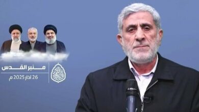 سردار قاآنی: ایران کما فی السابق در کنار فلسطین می‌ایستد