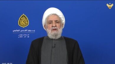 شیخ نعیم قاسم: روز جهانی قدس روز مقابله با مستکبرین است ؛ حزب‌الله ارتباطی با حوادث مرزی با سوریه ندارد