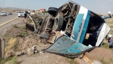 واژگونی اتوبوس مسافربری در خراسان رضوی با 19 مصدوم