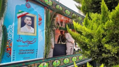 تشییع پیکر شهید حملات رژیم صهیونیستی در بندرانزلی (+عکس)