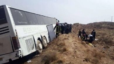 انحراف اتوبوس در شیراز با ۲۲ مصدوم